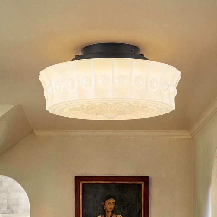 Art Deco Milk Glass Light