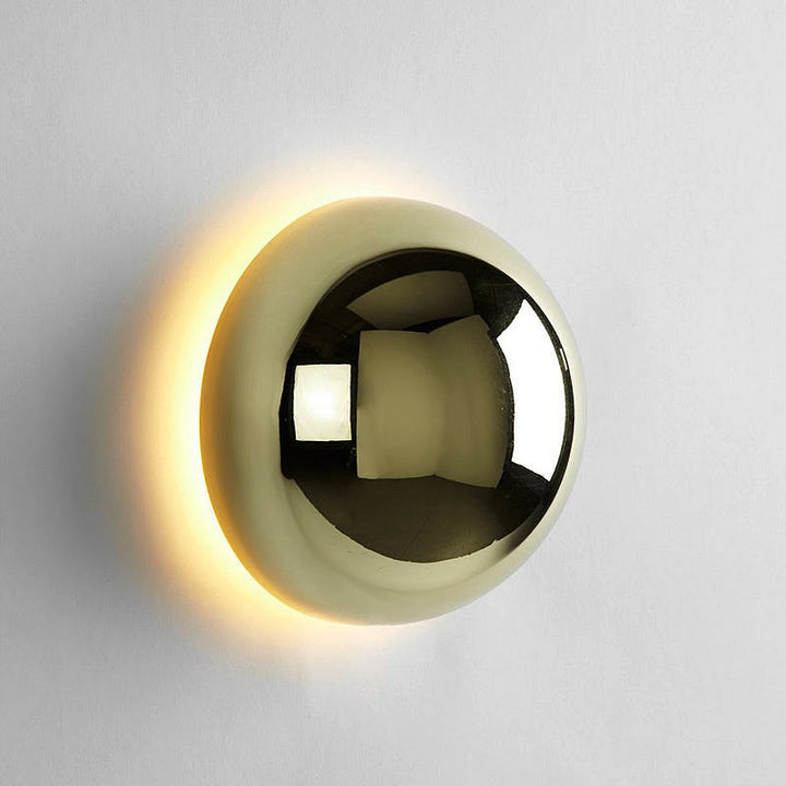 Bauhaus glass globe LED wall light - front view
