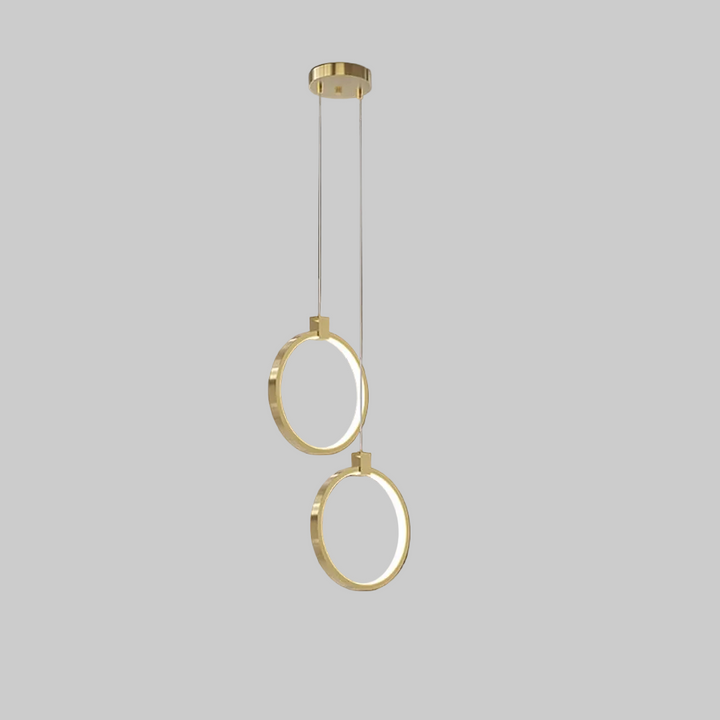Double Gold Ring LED Pendant Light