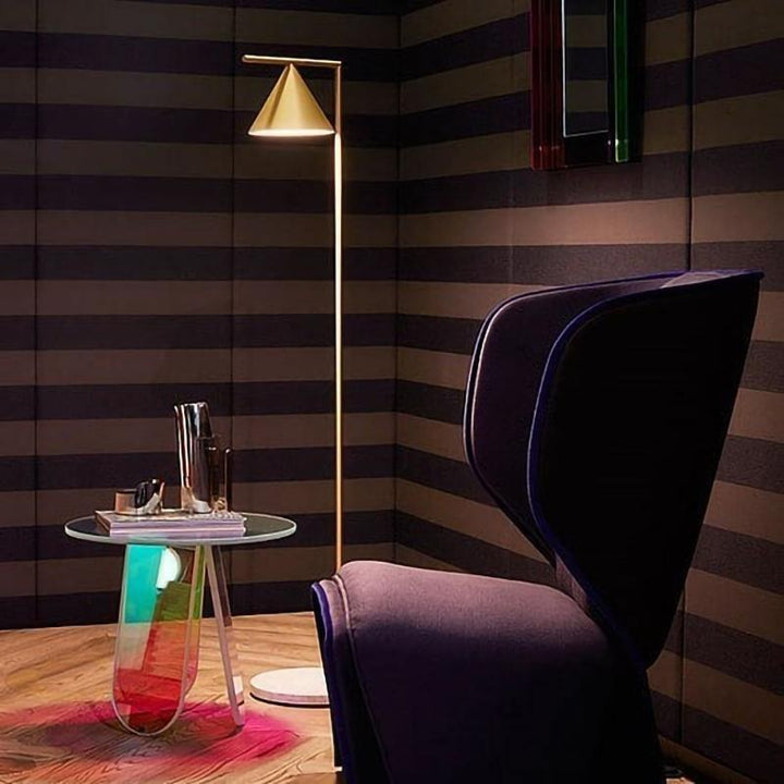 Captain Flint Floor Lamp spinning opal cone diffuser detail