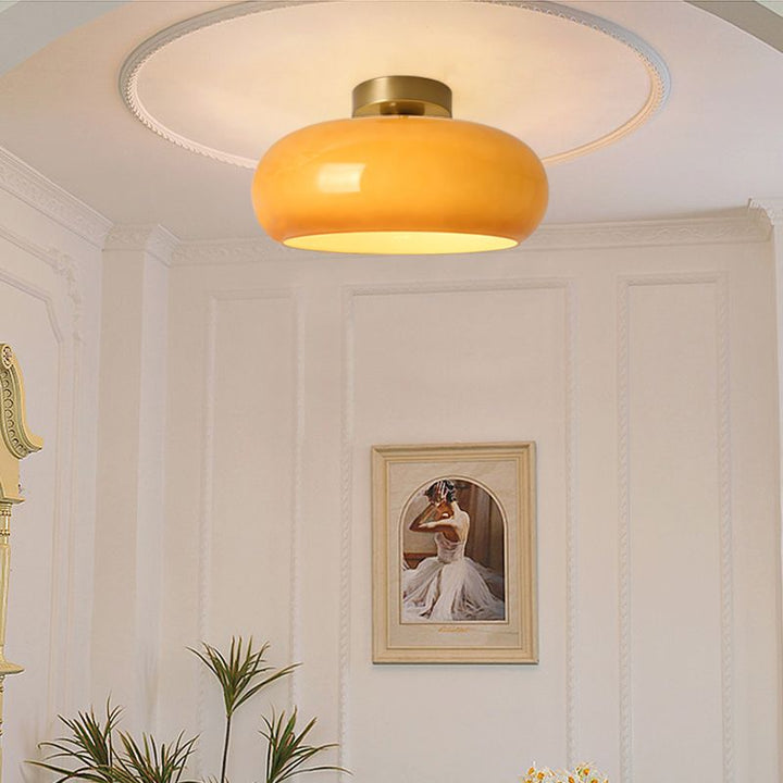 Charlotte glass flush mount ceiling light – styled in interior setting