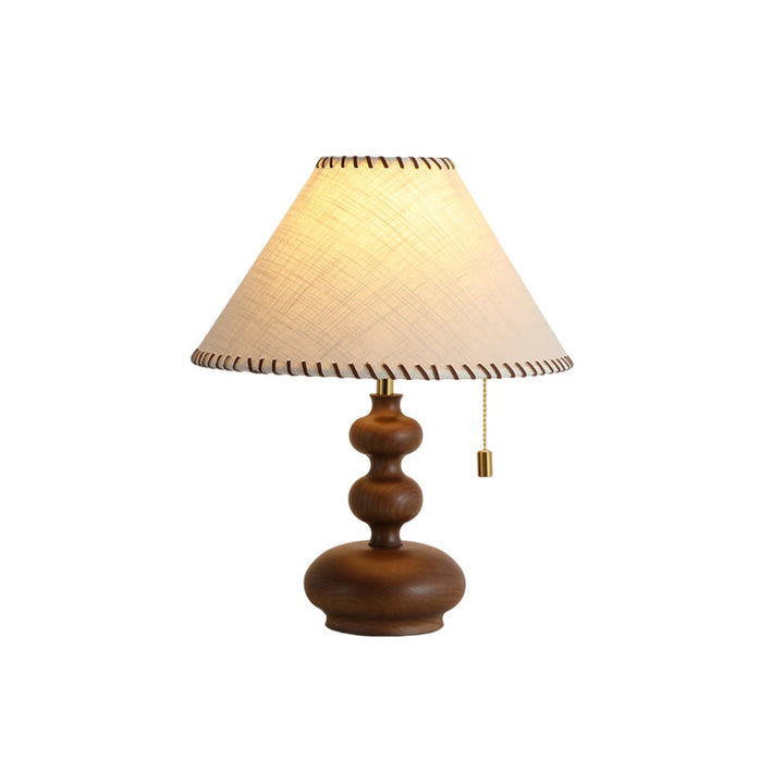 Corlina modern walnut wood table lamp lifestyle shot