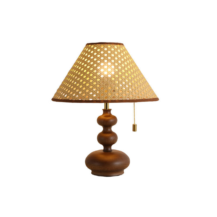 Corlina rattan shade table lamp in modern living room