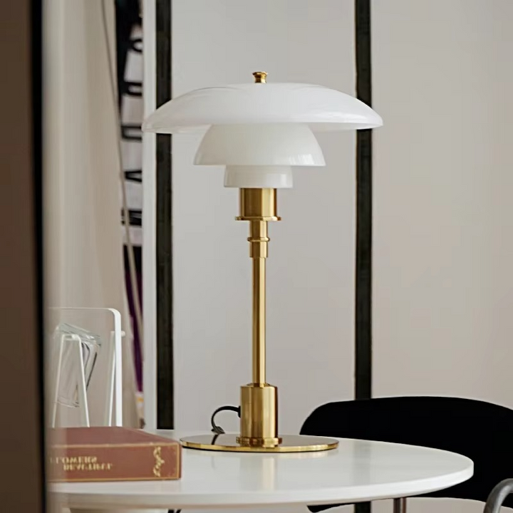 Danish designer Scandinavian LED table lamp – lit ambient view
