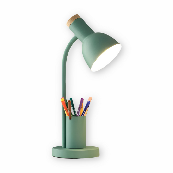 Cressida yellow modern desk lamp on study table