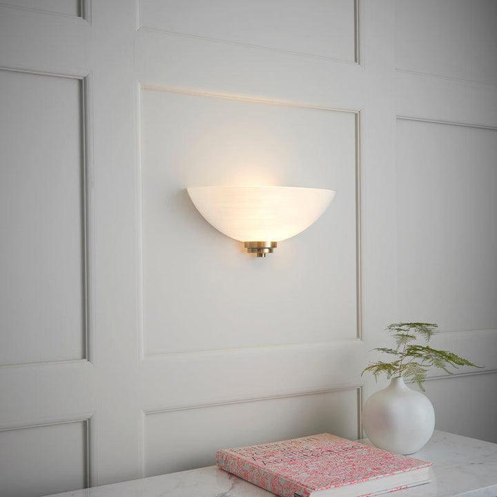 Endon Welles antique brass wall light – main product view