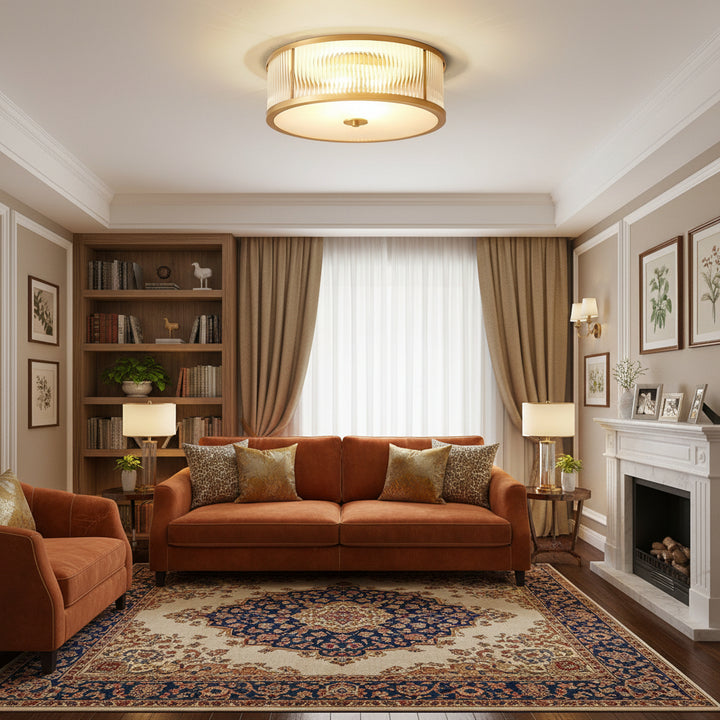 Avvynila Brass & Glass Ceiling Lamp — Modern 3/4-Head