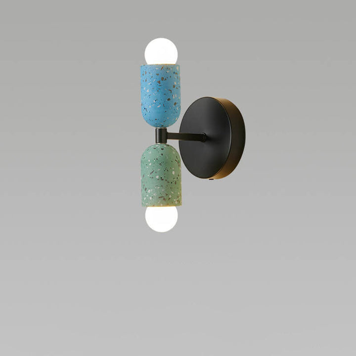 Cement cylinder 2-light wall sconce up-down beam pattern