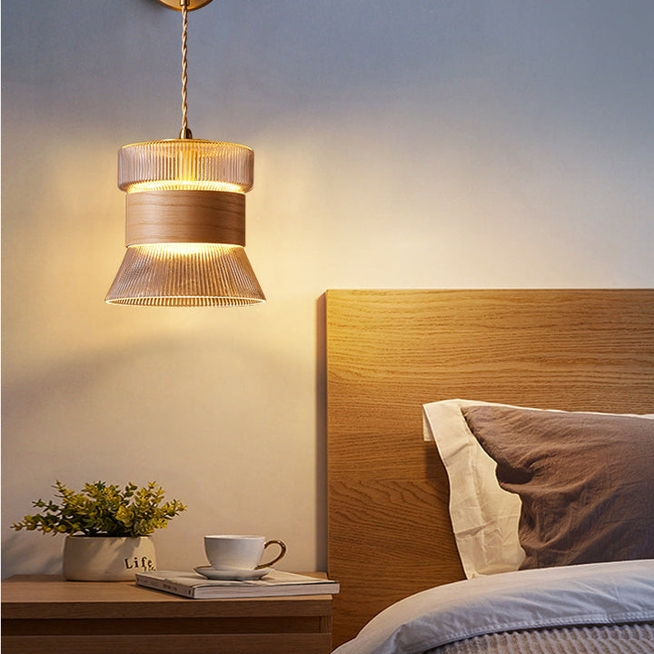 Glass cone wall light alternative angle in hallway