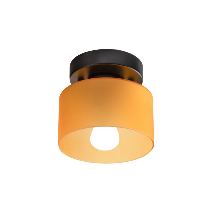 Lismeno retro glass ceiling lamp in orange over kitchen island