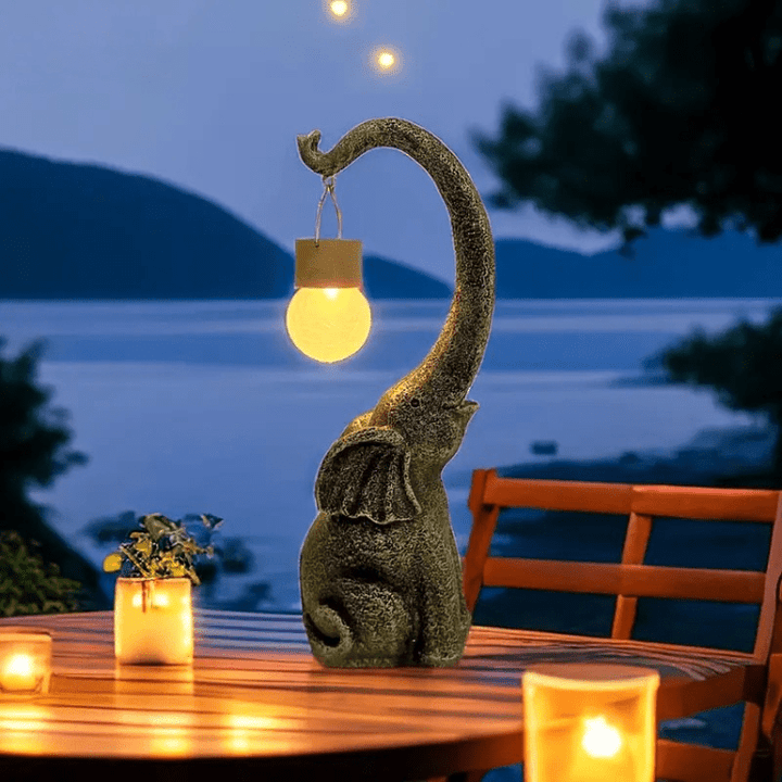 Copper Elephant Solar Outdoor Light — Eco-Friendly Garden Lamp