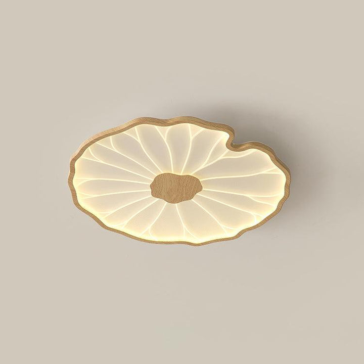Avinar leaf-shaped ceiling lamp Ø 40 cm – walnut wood finish