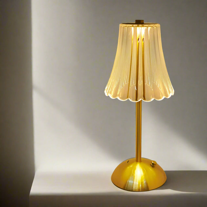 Close-up of the LumiCrystal Table Lamp table lamp crystal base and shade