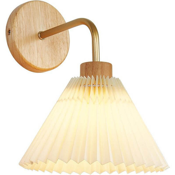 Modern minimalist pleated cone wall sconce hero shot
