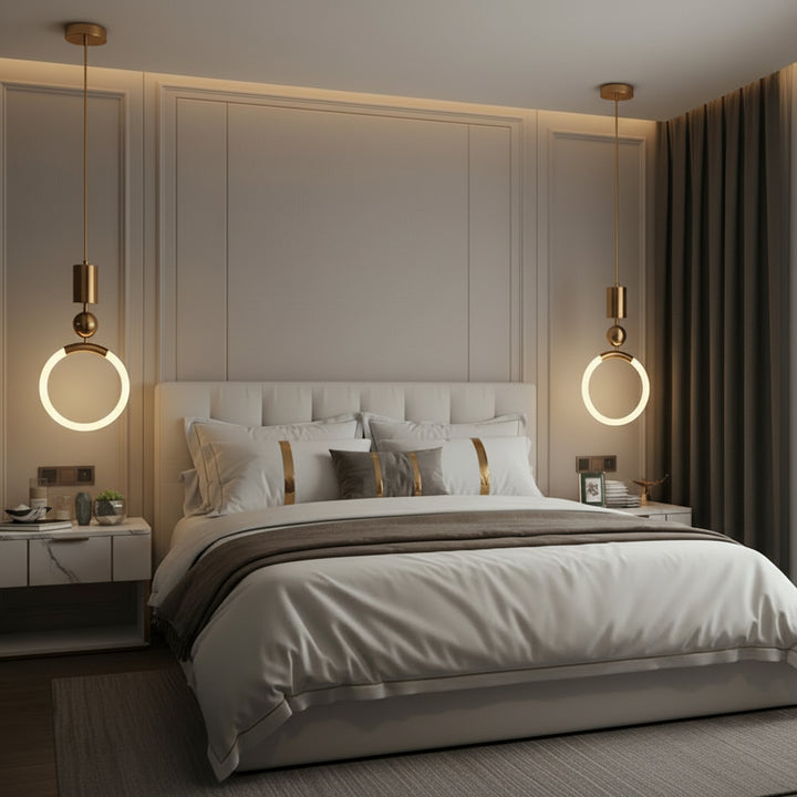 Modern Gold Finished LED Ring Pendant Light