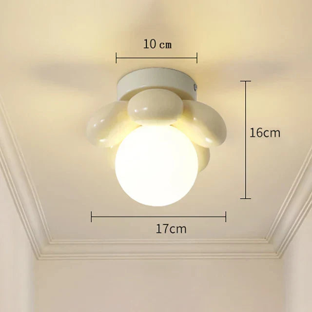 Thalora frosted glass flower ceiling lamp warm white glow