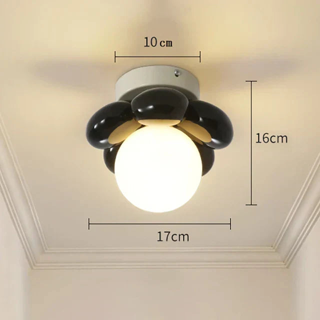 Thalora glass ceiling lamp dimensions reference image
