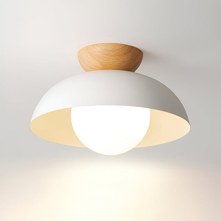 Cirella minimalist ceiling light on white ceiling