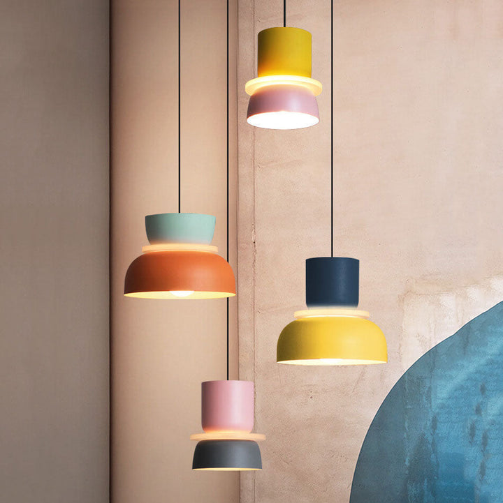 Nordic zinc alloy dual-tone dome LED pendant light – main product view