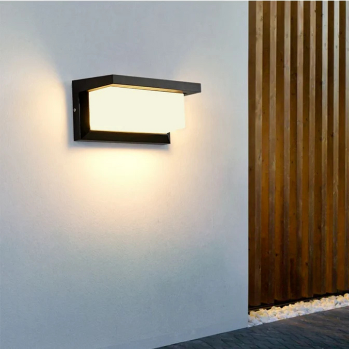 Outdoor motion sensor LED wall lamp – styled in interior setting