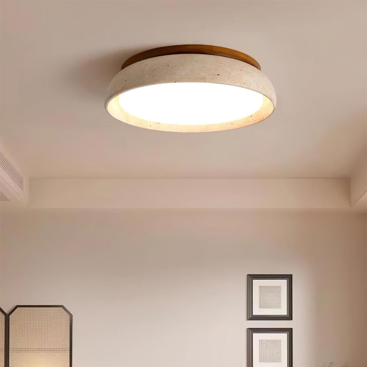 Kloris Travertine Ceiling Light — texture close-up