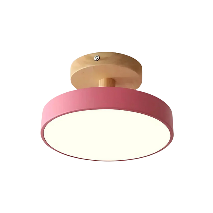 Soreia Compact LED Ceiling Lamp | Iron & Wood Mini Light