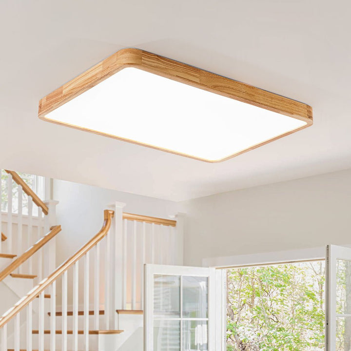 Rectangle Wood Ceiling Light