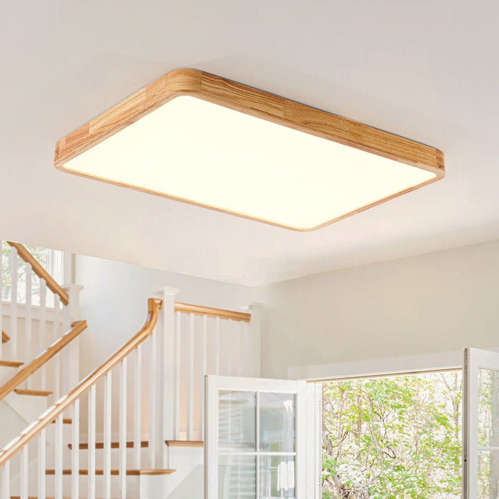 Rectangle Wood Ceiling Light