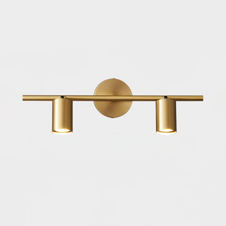 Modern Brass Double Cylinder Adjustable Wall Spotlight UK