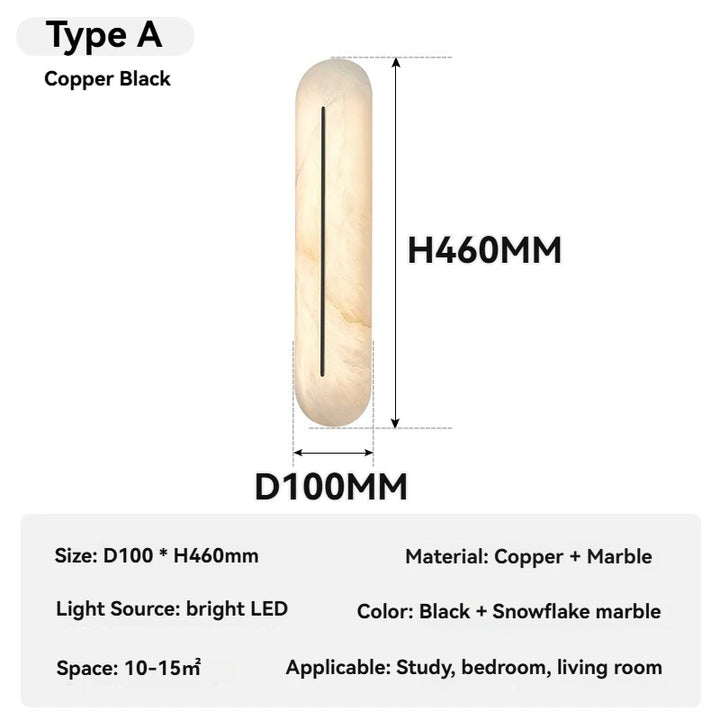 Italian Marble LED Wall Light — Luxury Bedside Sconce UK