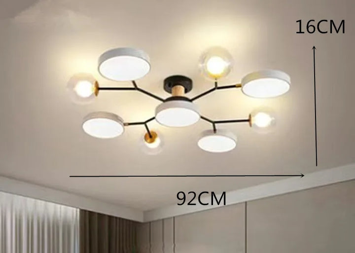 Elvirox LED ceiling light – 7-light white finish Ø 81 cm