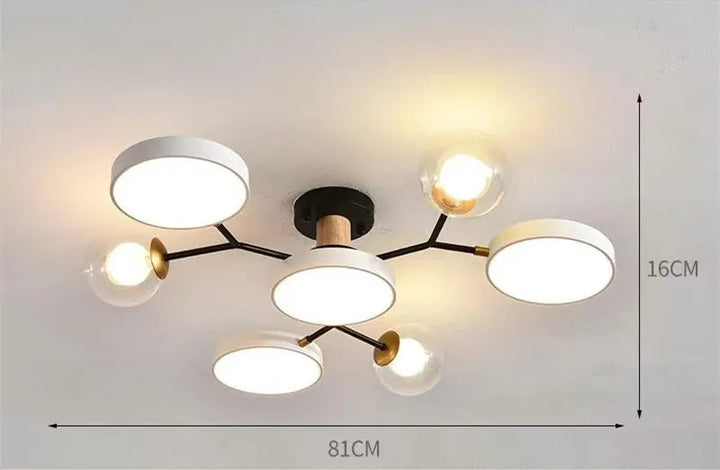 Elvirox LED ceiling light 11-light installed in living room