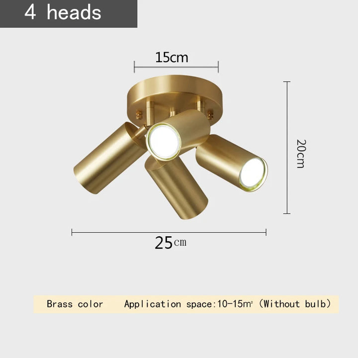 OUDELADI Brass Ceiling Light — Modern Nordic Dining & Bedroom Lamp