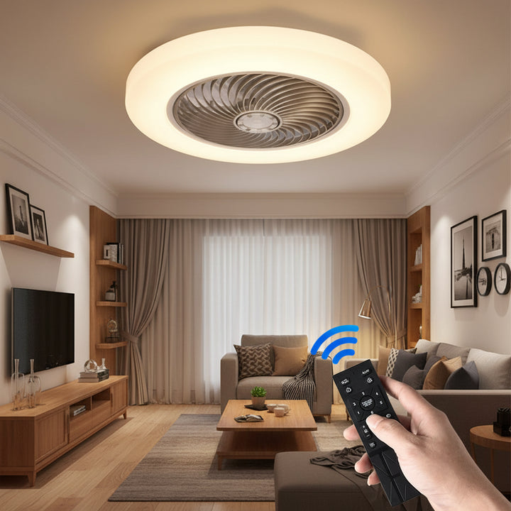 Smart 52cm Invisible Blade Ceiling Fan with LED Light