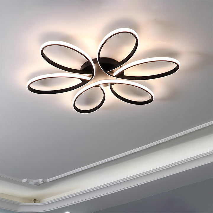 Modern minimalist LED ceiling lamp 58cm diameter installed in dining room
