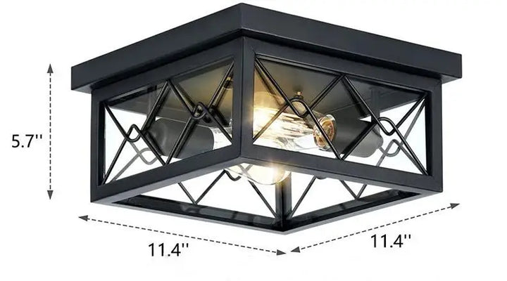 American country ceiling lamp installation example