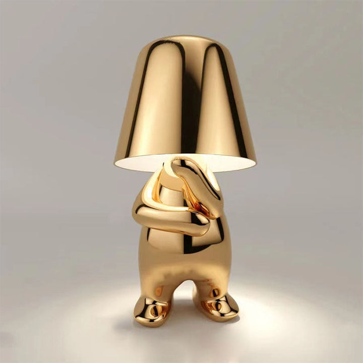 Zoryl gold table lamp design 8 with warm glow detail