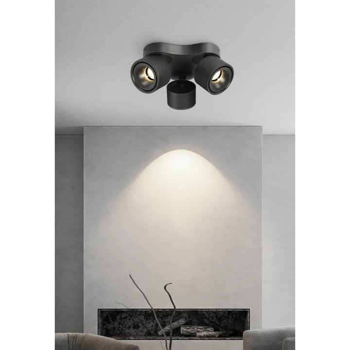 Tricos three-head LED ceiling lamp adjustable beam