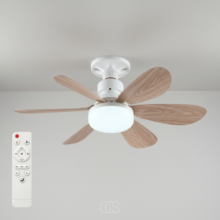 OCS Silent Ceiling Fan with Dimmable LED Light and Remote
