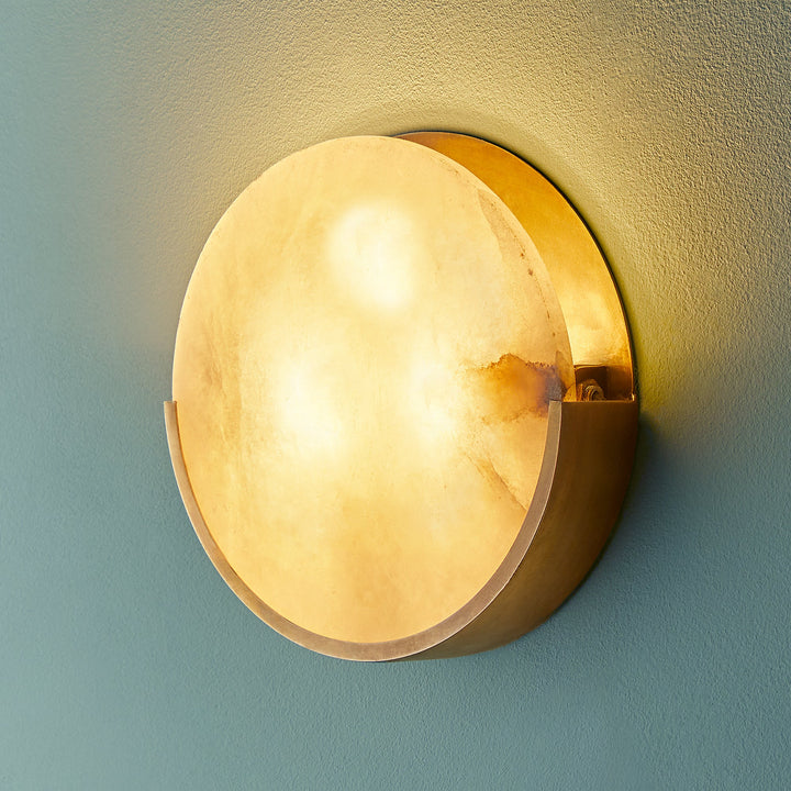 Plato Large Wall Light — Alabaster & Brass
