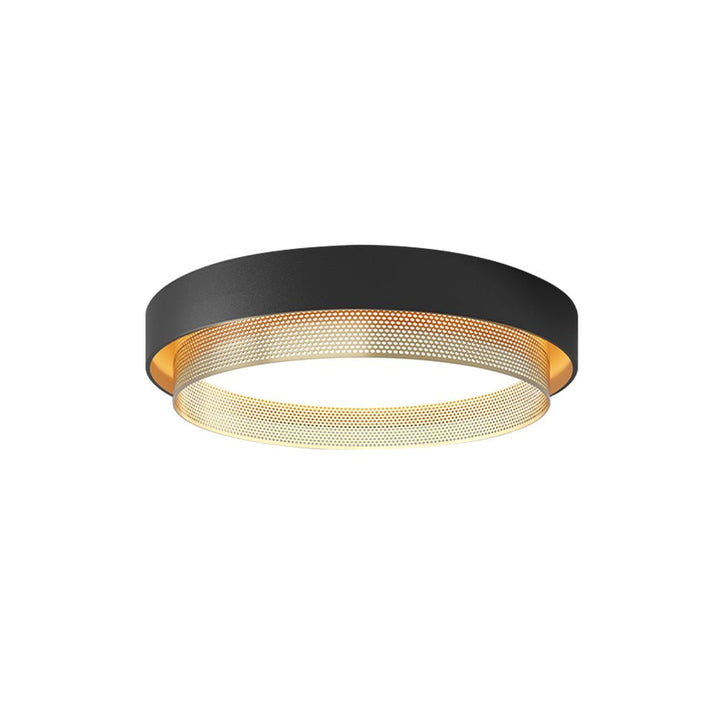 Zorlin black and gold LED flush mount ceiling light – packaging view