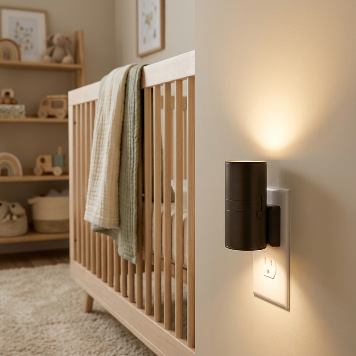 Dimmable Plug-In LED Night Light in serene nursery