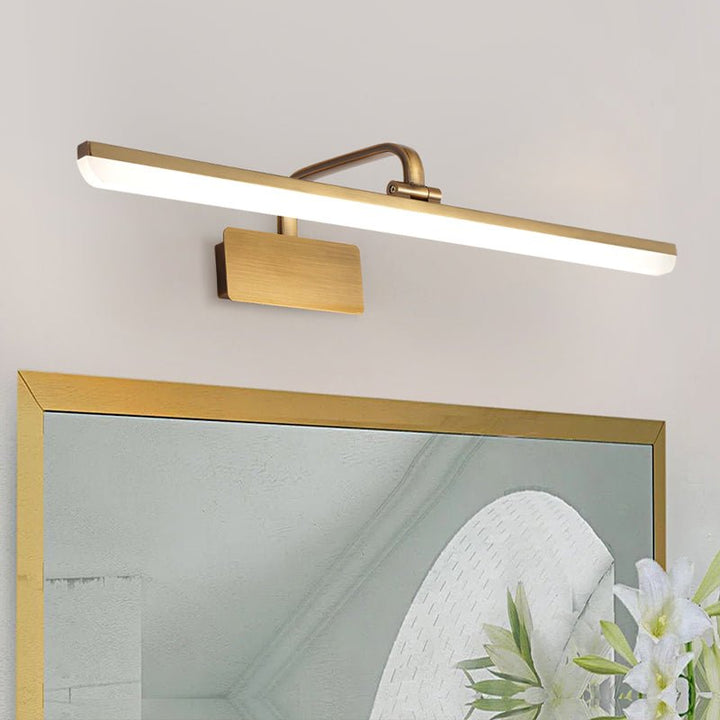 Brushed brass linear vanity light 16 inch alternate