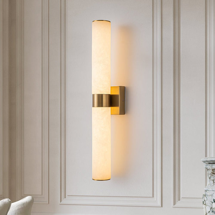 Glitre LED Linear Alabaster Bathroom Wall Sconce 60cm
