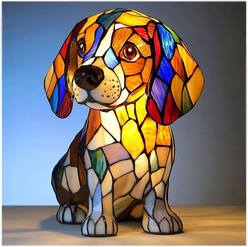 Lunaro LED night light featuring artistic dog breed design
